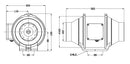 STERR DFA100 - 100 mm Csőventilátor, kétsebességes motor, 165 m³/h, 23 W
