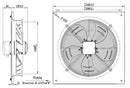 STERR AXF400B - 400 mm Axiális Ventilátor, 3700 m³/h, 180 W