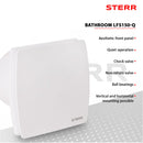 STERR LFS150-Q - 150 mm Fürdőszoba Ventilátor, 240 m³/h, Fehér