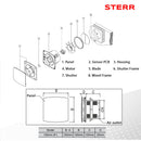 STERR LFS150-Q - 150 mm Fürdőszoba Ventilátor, 240 m³/h, Fehér