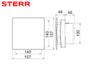 STERR BSL100 – 100 mm Kompakt Fürdőszoba Ventilátor, 95 m³/h, Fehér