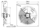 STERR AXF500B - 500 mm Axiális Ventilátor, 6500 m³/h, 420 W