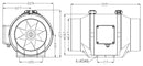 STERR DFA150 - 150 mm Csőventilátor, kétsebességes motor, 410 m³/h, 44 W