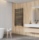 STERR LVR12050B-3D - 1205×540×80 mm Törölközőszárító Radiátor, 627 W, Matt Black